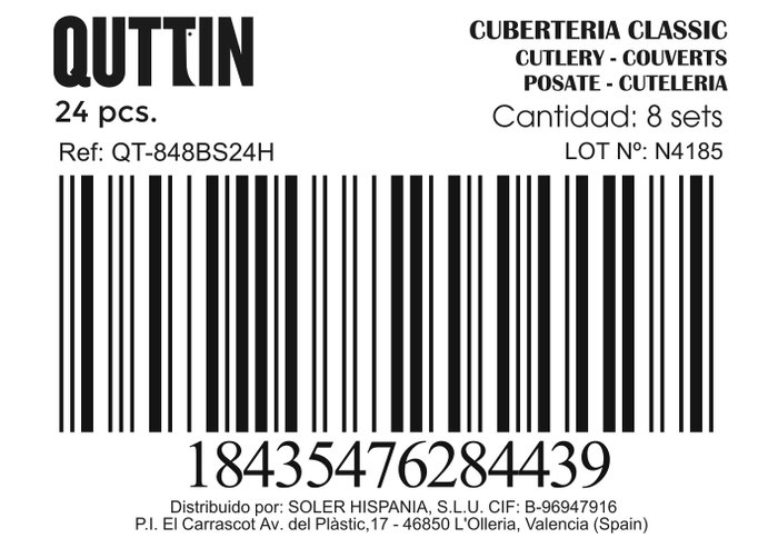 Quttin Juego de cubertería Classic 24 piezas