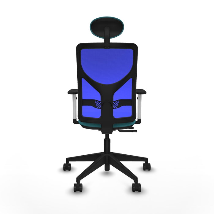 PIQUERAS Y CRESPO Silla de oficina Motilla con mecanismo Sincro/Traslack, Turquesa y Azul