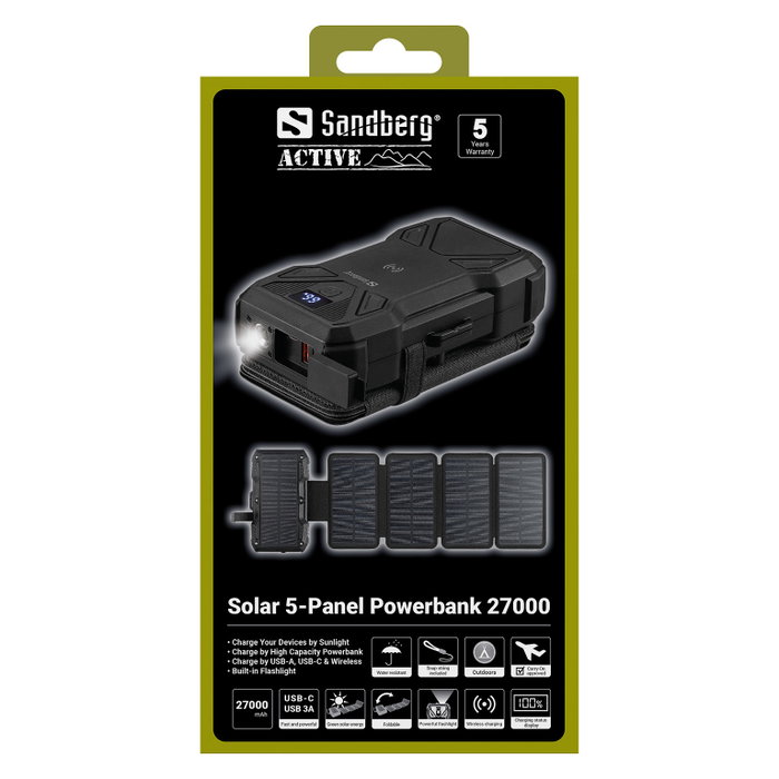 Sandberg Solar 5-Panel Powerbank 27000