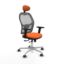 PIQUERAS Y CRESPO Silla de oficina Jorquera con mecanismo Sincro/Traslack, Naranja y Gris