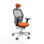 PIQUERAS Y CRESPO Silla de oficina Jorquera con mecanismo Sincro/Traslack, Naranja y Gris