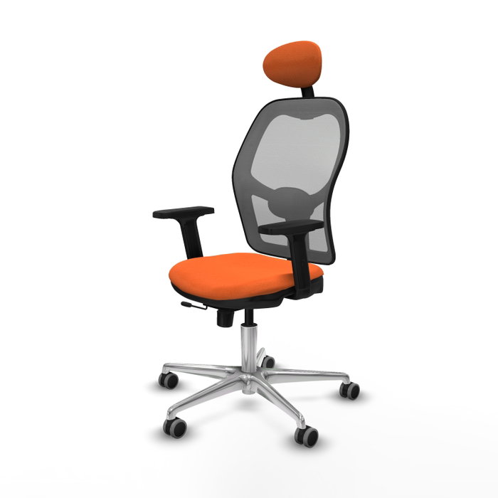 PIQUERAS Y CRESPO Silla de oficina Jorquera con mecanismo Sincro/Traslack, Naranja y Gris
