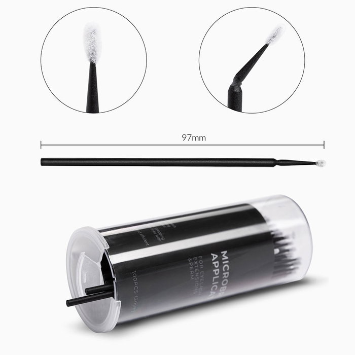 Nanolash MICROBRUSH Aplicadores para Pestañas #2.0 mm 100 Unidades - Para Extensiones, Lifting y Laminado