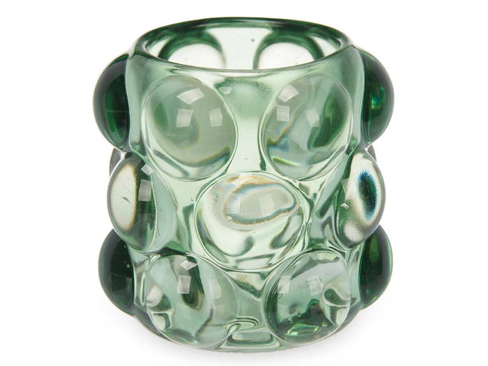 Giftdecor Portavela Bola Pequeño Verde Cristal 8.4 x 9 x 8.4 cm (Set de 12)