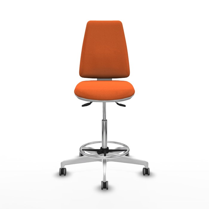 PIQUERAS Y CRESPO Taburete Elche blanco AS con acabado Bali naranja PIQUERAS Y CRESPO Taburete Elche blanco AS con acabado Bali naranja