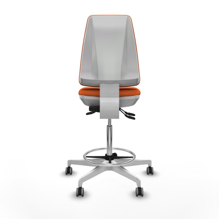 PIQUERAS Y CRESPO Taburete Elche blanco AS con acabado Bali naranja PIQUERAS Y CRESPO Taburete Elche blanco AS con acabado Bali naranja