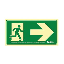 Archivo 2000 Señal "Salida De Emergencia Derecha" 160x320 PVC Verde