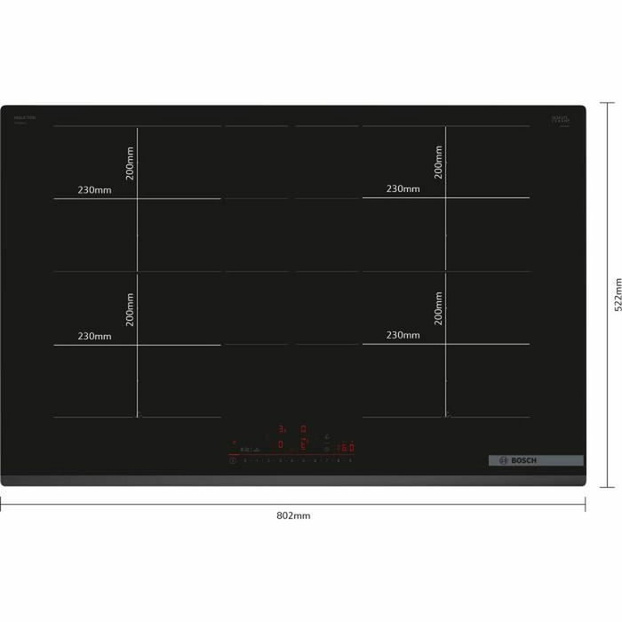 Bosch Placa de inducción PXY83KHC1E 4 fuegos Negro Bosch Placa de inducción PXY83KHC1E 4 fuegos Negro
