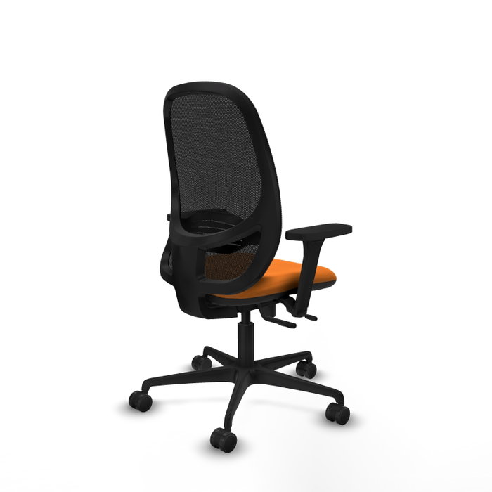 PIQUERAS Y CRESPO Silla de oficina Cilanco con mecanismo Sincro/Traslack, Naranja y Negro