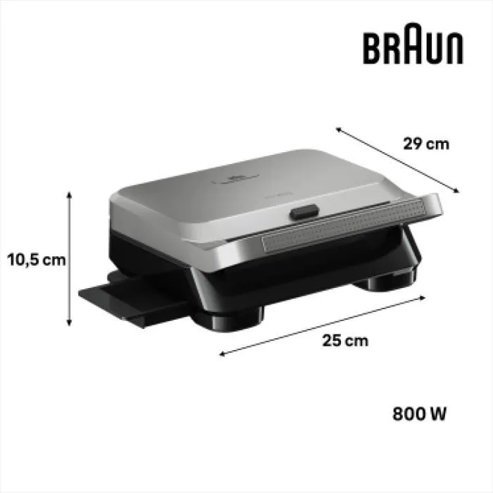 Braun BRA8021098002426 Sandwichera 800 W Acero inoxidable / Negro