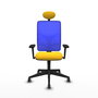 PIQUERAS Y CRESPO Silla de oficina Motilla con mecanismo Sincro, Amarillo y Azul