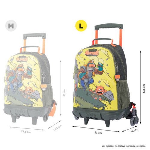 Totto Mochila Escolar con Ruedas Grande MJ03BWM003-2310-4DJL Gris, Amarillo Infantil 25.1L