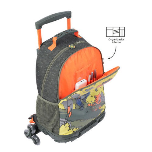 Totto Mochila Escolar con Ruedas Grande MJ03BWM003-2310-4DJL Gris, Amarillo Infantil 25.1L