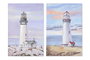 DKD Home Decor Cuadro Lienzo MDF 60x3x90 Faro Surtido de 2 piezas