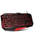 Spirit of Gamer PRO-MK3 Kit Gaming: Teclado Retroiluminado LED Rojo AZERTY 105 Teclas con Anti-Ghosting + Ratón Óptico 3200 DPI 7 Botones + Alfombrilla Skull Spirit