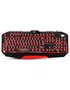 Spirit of Gamer PRO-MK3 Kit Gaming: Teclado Retroiluminado LED Rojo AZERTY 105 Teclas con Anti-Ghosting + Ratón Óptico 3200 DPI 7 Botones + Alfombrilla Skull Spirit