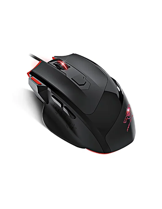 Spirit of Gamer PRO-MK3 Kit Gaming: Teclado Retroiluminado LED Rojo AZERTY 105 Teclas con Anti-Ghosting + Ratón Óptico 3200 DPI 7 Botones + Alfombrilla Skull Spirit