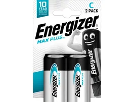 Energizer Pilas C Alcalinas Max Plus, Blister de 2 Unidades, Energía de Larga Duración