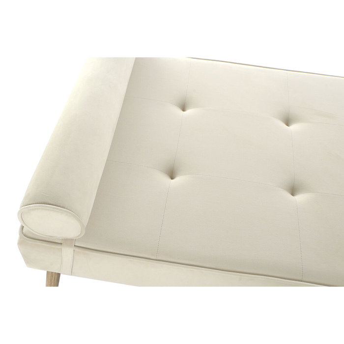 DKD Home Decor Diván de Poliéster y Metal Crema 184x76x62 DKD Home Decor Diván de Poliéster y Metal Crema 184x76x62