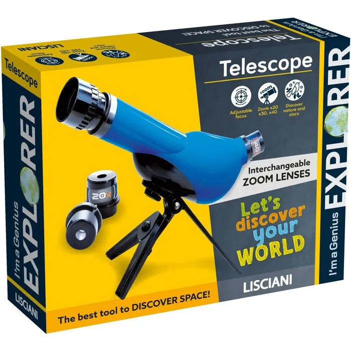 LISCIANIGIOCHI AACRX13755 Telescopio Soy Un Explorador Genio, Instrumento Científico, Juguete para Niños Mayores de 7 Años LISCIANIGIOCHI AACRX13755 Telescopio Soy Un Explorador Genio, Instrumento Científico, Juguete para Niños Mayores de 7 Años