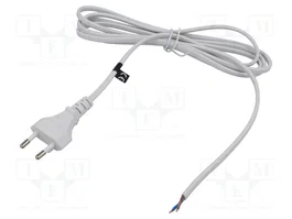 POS Cable de alimentación H03VVH2-F 2x0,75mm2 blanco 2m