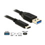 Delock Cable USB 3.1 Gen 2 de USB-A Macho a USB Tipo-C Macho, 1 m, Negro