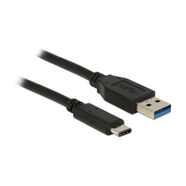 Delock Cable USB 3.1 Gen 2 de USB-A Macho a USB Tipo-C Macho, 1 m, Negro
