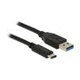 Delock Cable USB 3.1 Gen 2 de USB-A Macho a USB Tipo-C Macho, 1 m, Negro