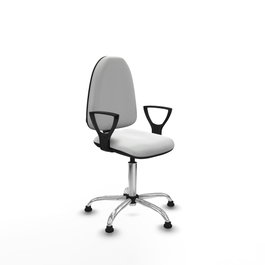 PIQUERAS Y CRESPO Silla de oficina Aýna Blanca con Brazos Fijos