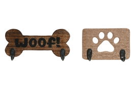 DKD Home Decor Perchero de Pared Marrón y Negro de Mango y Hierro 20 x 6 x 10 cm (2 Unidades)