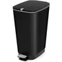 Kis Papelera con pedal Chic Bin Style L 50 L Negro Polipropileno Anillo retención bolsa Sellado antiolor Pedal retráctil Varillas metal