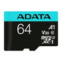 ADATA Tarjeta de Memoria microSDXC 64GB UHS-I U3 Clase 10 V10 AUSDX64GUI3V30SA2 - Hasta 100MB/s, con Adaptador