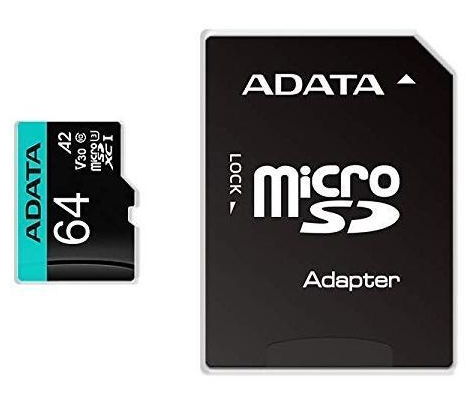 ADATA Tarjeta de Memoria microSDXC 64GB UHS-I U3 Clase 10 V10 AUSDX64GUI3V30SA2 - Hasta 100MB/s, con Adaptador ADATA Tarjeta de Memoria microSDXC 64GB UHS-I U3 Clase 10 V10 AUSDX64GUI3V30SA2 - Hasta 100MB/s, con Adaptador