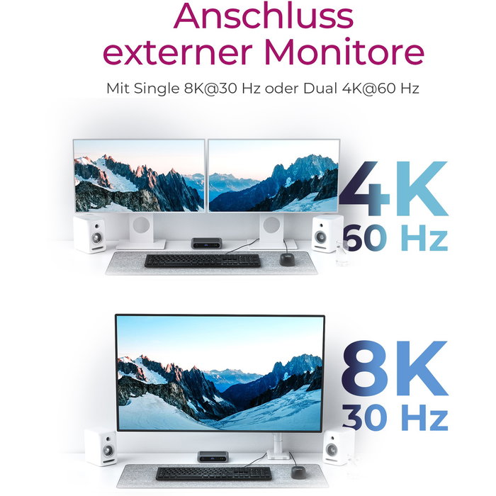 ICY BOX IB-HUB801-TB4 Hub Thunderbolt 4 con 3 Puertos TB4 y 1 USB 3.2 Gen 2 para 8K y Carga hasta 85W