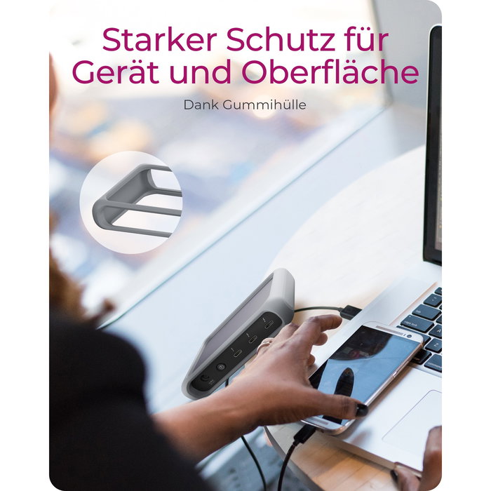 ICY BOX IB-HUB801-TB4 Hub Thunderbolt 4 con 3 Puertos TB4 y 1 USB 3.2 Gen 2 para 8K y Carga hasta 85W