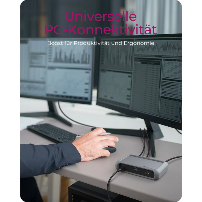 ICY BOX IB-HUB801-TB4 Hub Thunderbolt 4 con 3 Puertos TB4 y 1 USB 3.2 Gen 2 para 8K y Carga hasta 85W