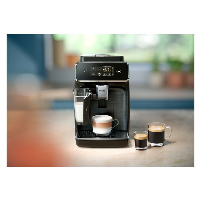 Philips EP2334/10 Serie 2300 Cafetera Espresso Automática, 1.8L, Molinillo Integrado Cerámico, 15 Bar, Espumador Leche, Gris