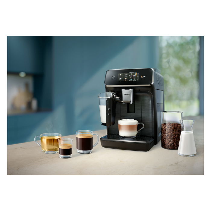 Philips EP2334/10 Serie 2300 Cafetera Espresso Automática, 1.8L, Molinillo Integrado Cerámico, 15 Bar, Espumador Leche, Gris