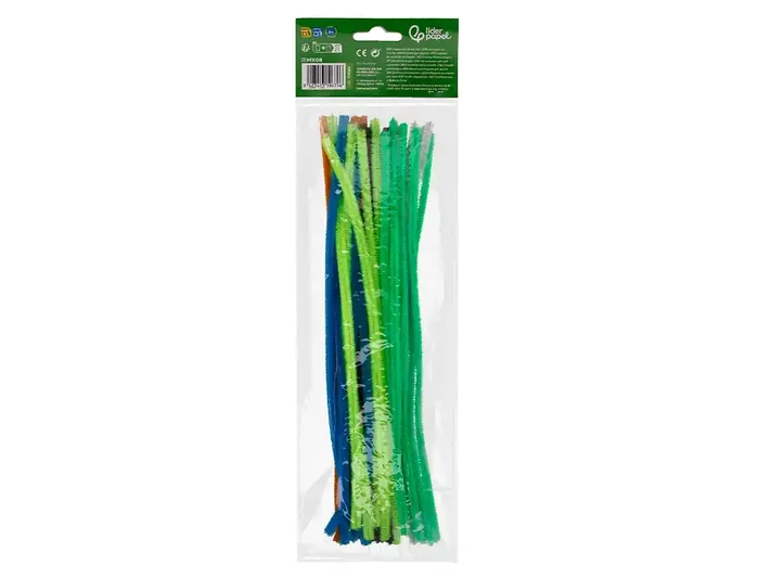 Liderpapel Limpiapipas de chenilla 30 cm colores mate surtidos, bolsa de 30 unidades Liderpapel Limpiapipas de chenilla 30 cm colores mate surtidos, bolsa de 30 unidades