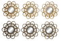DKD Home Decor Set de 3 Espejos Decorativos 25x25x2 cm Dorado y Negro