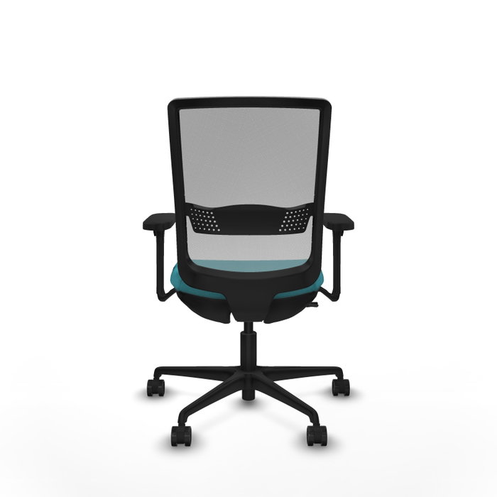PIQUERAS Y CRESPO Silla de oficina Haches con mecanismo Sincro/Traslack, Tela Turquesa y Malla Gris