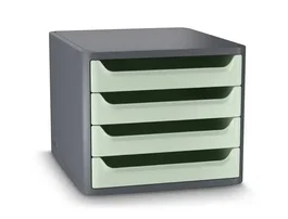 Cep Fichero de Cajones First 4 Cajones Gris/Verde Salvia 288x346x234 mm