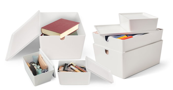 Confortime Caja Ordenadora Multiusos con Tapa 17.5 cm x 13 cm x 8.5 cm (12 Unidades)