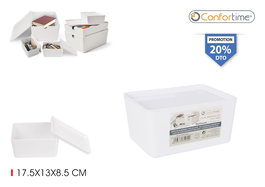 Confortime Caja Ordenadora Multiusos con Tapa 17.5 cm x 13 cm x 8.5 cm (12 Unidades)