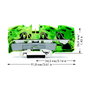 WAGO 2016-1307 Conector de protección de conductor de tierra de 3 conductores