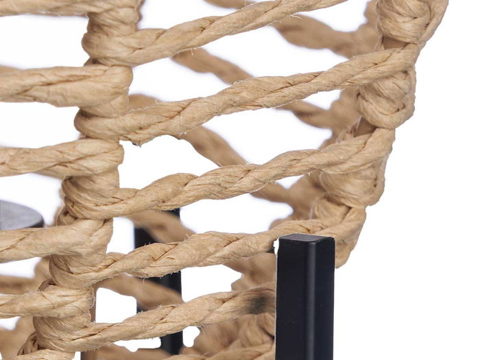 Giftdecor Lampara Sobremesa Ovalada Cuerda 17x28x17cm Marron y Negra (Set de 6)