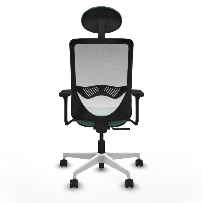 PIQUERAS Y CRESPO Silla de oficina Zulema con mecanismo Sincro Verde esmeralda y Blanco