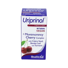 HEALTH AID Uriprinol 60Comp. - Complemento Alimenticio para la Salud de las Vías Urinarias con Vitamina C, Cúrcuma y Extractos de Plantas - 60 Comprimidos - Apto para Vegetarianos