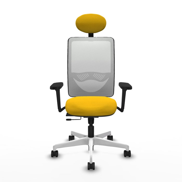 PIQUERAS Y CRESPO Silla de oficina Zulema con mecanismo Sincro/Traslack, Amarillo y Blanco PIQUERAS Y CRESPO Silla de oficina Zulema con mecanismo Sincro/Traslack, Amarillo y Blanco