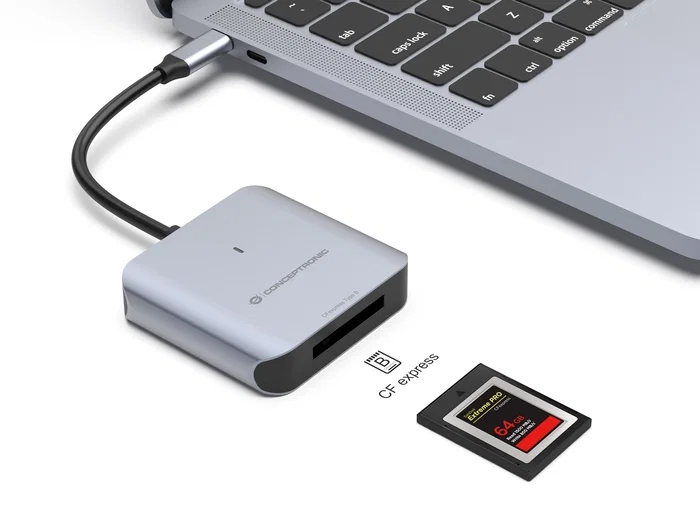 Conceptronic BIAN08G Lector de tarjetas CFexpress 2.0 Type B USB-C Gris